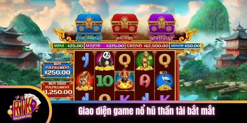 Giao diện game nổ hũ thần tài bắt mắt người chơi